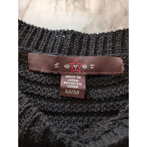 Fever Short Sleeve Open Knit Sweater Size Medium - Picture 3 of 5